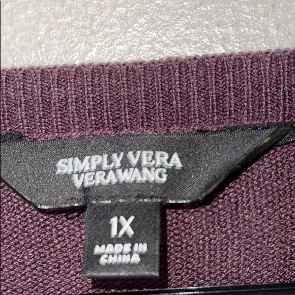 Simply Vera Vera Wang Purple Embellished Long Sleeve Sweater - Picture 2 of 11